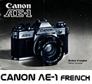 Click to download Canon AE-1 French user's manual.