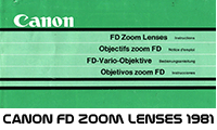 Click to download Canon FD Lenses 1981 user's guide.