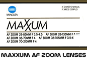 Click to download Minolta Maxxum AF Zoom Lenses guide.
