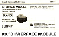 Click to download Sunpak KX-1D Interface Module user's manual.