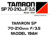 Click to download Tamron SP 70-210mm f/3.5 19AH user's manual.