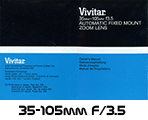 Click to download Vivitar 35-105mm f/3.5 Zoom Lens user's manual.