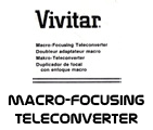 Click to download Vivitar Macro-focusing Tele Converter instructions.